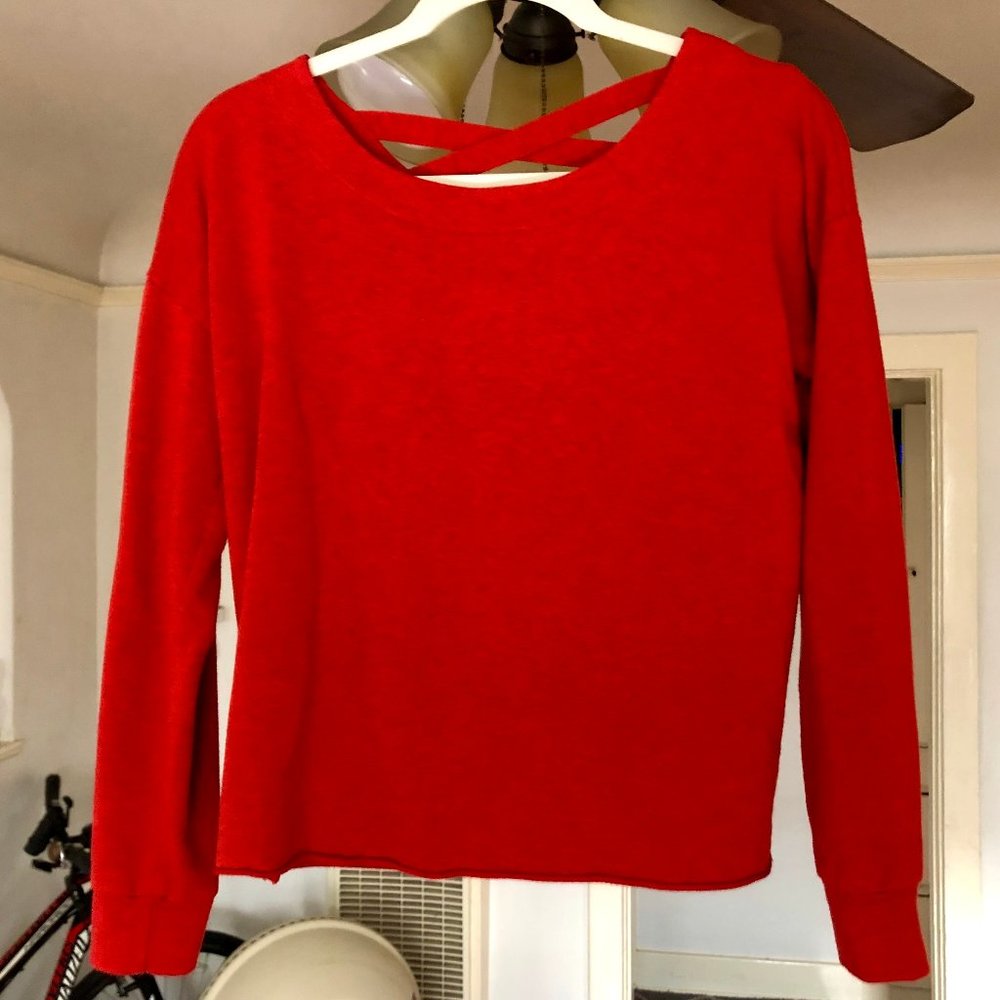 Supersoft Splendid Red Sweatshirt w/ Back cutout